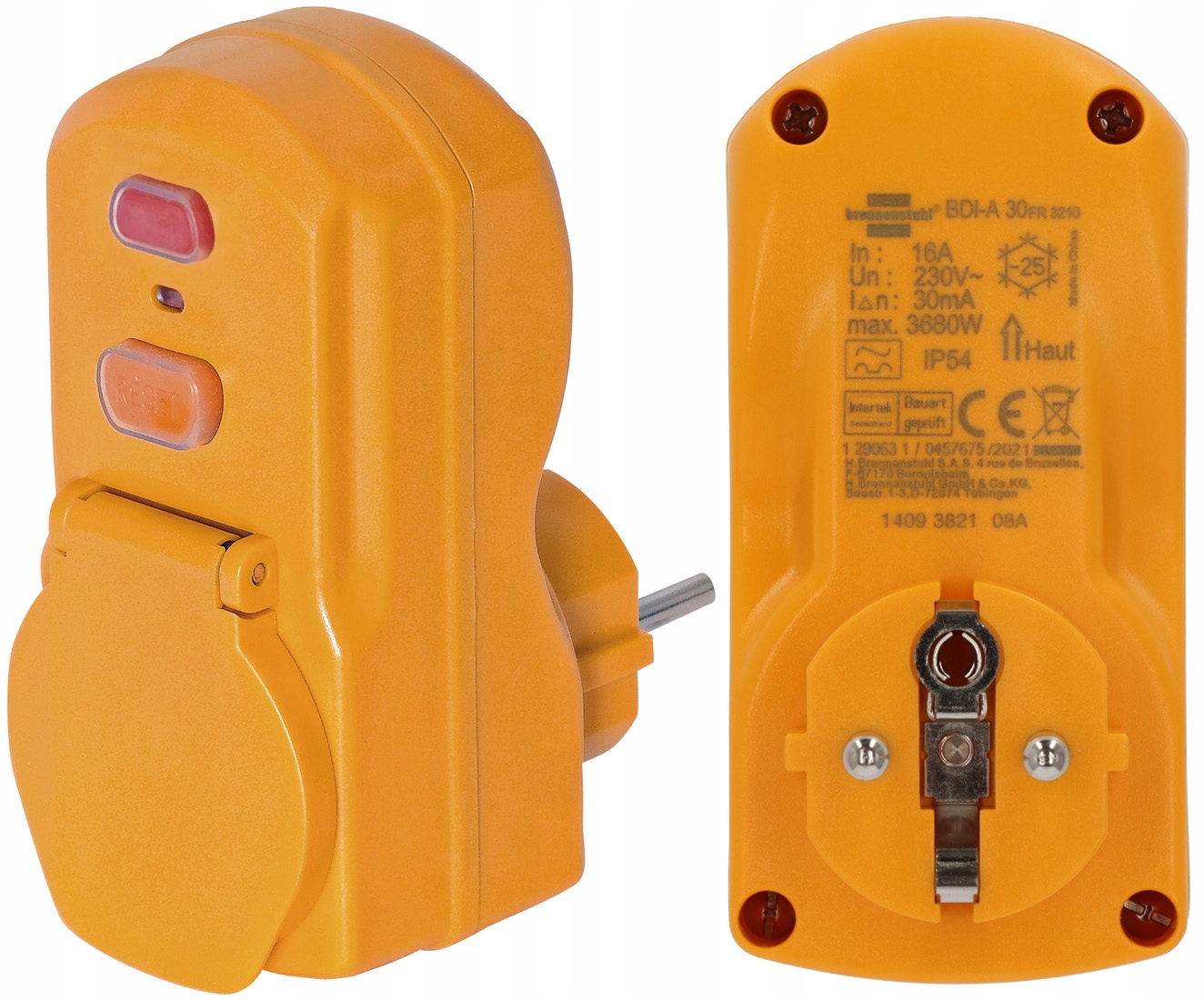 Brennenstuhl Różnicówka Gniazdo Z Zabezpieczeniem Wtyczka Adapter Bdi-a 2