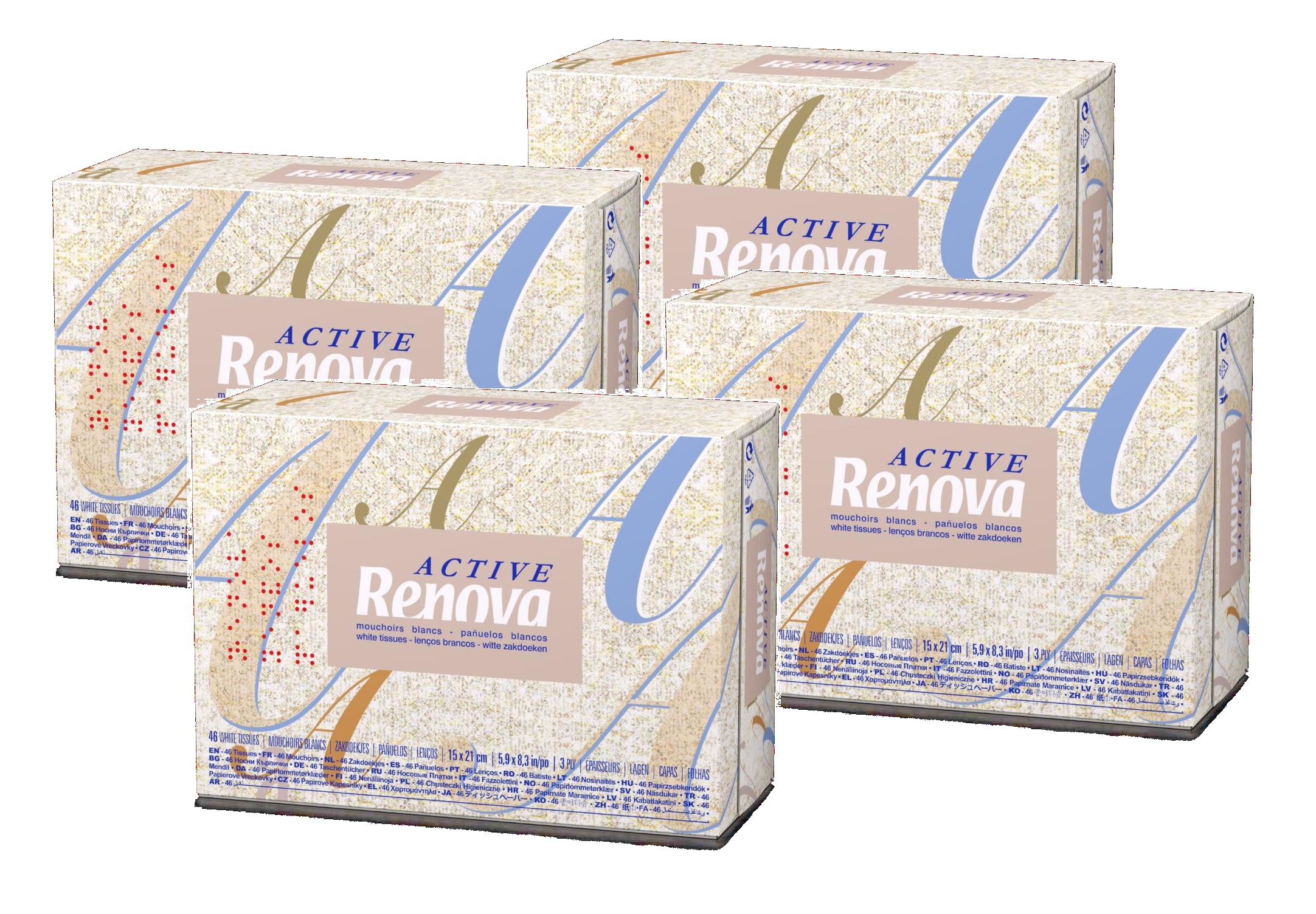 

4x Chusteczki wyciągane Renova Active mini 46 szt
