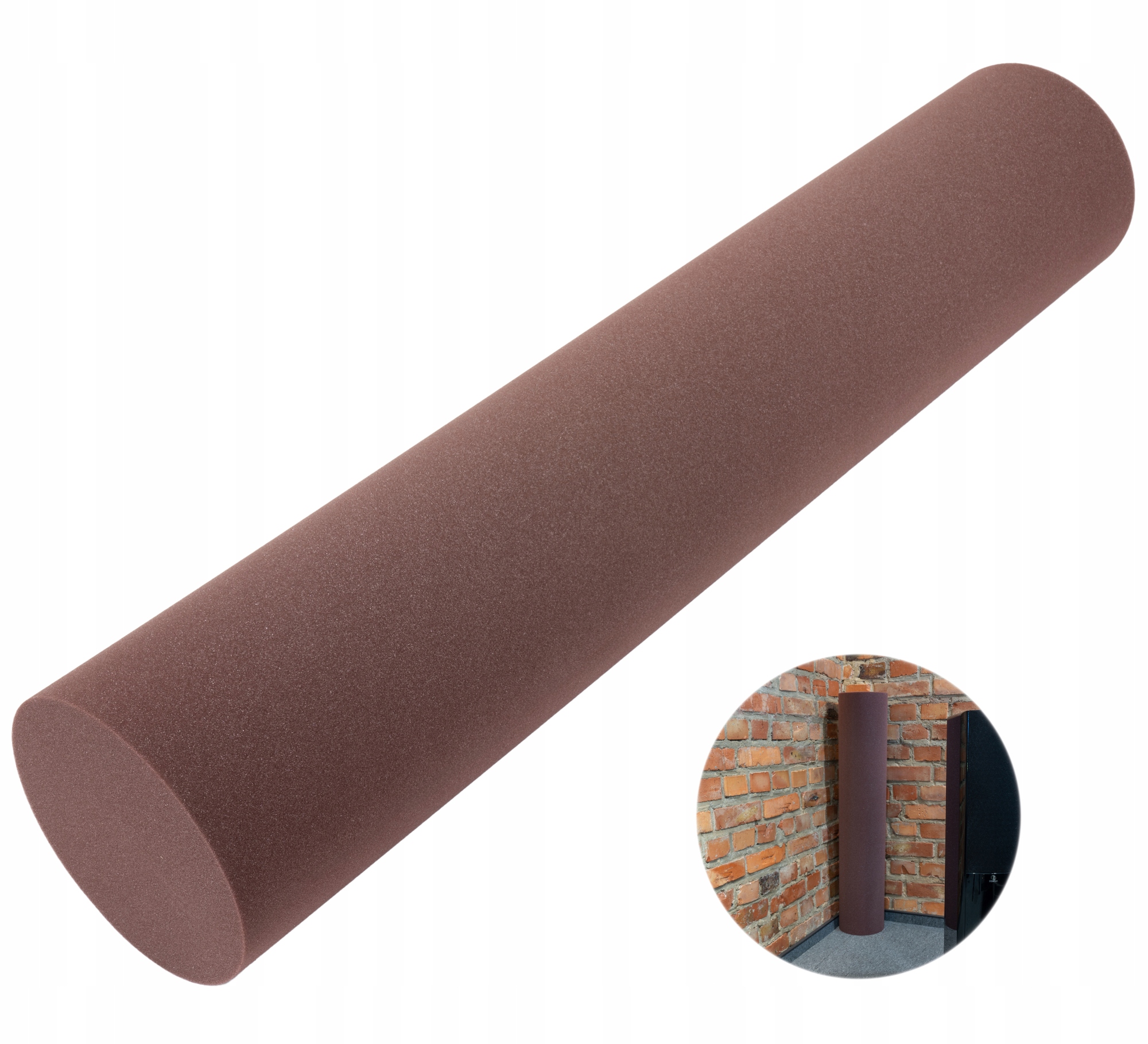 Pułapka basowa miękka walec bass trap promień 10cm dł. 100cm brązowa atesty