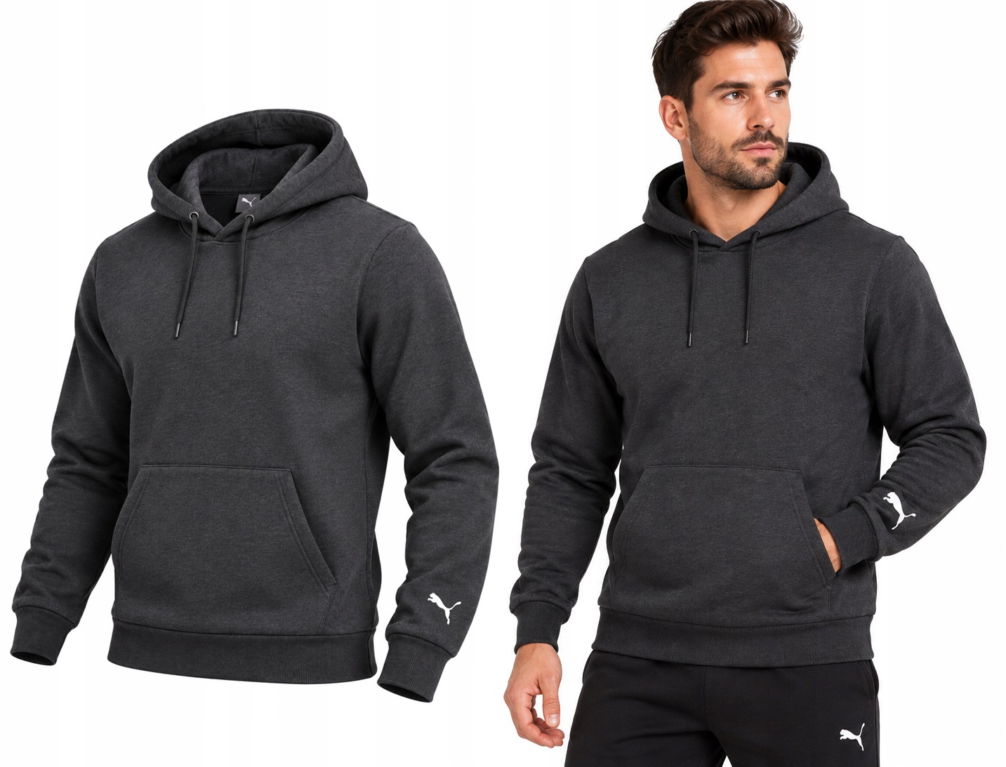 3476 Mikina Puma Klokanka S Kapucí Sportovní Bavlněná Zateplená XL