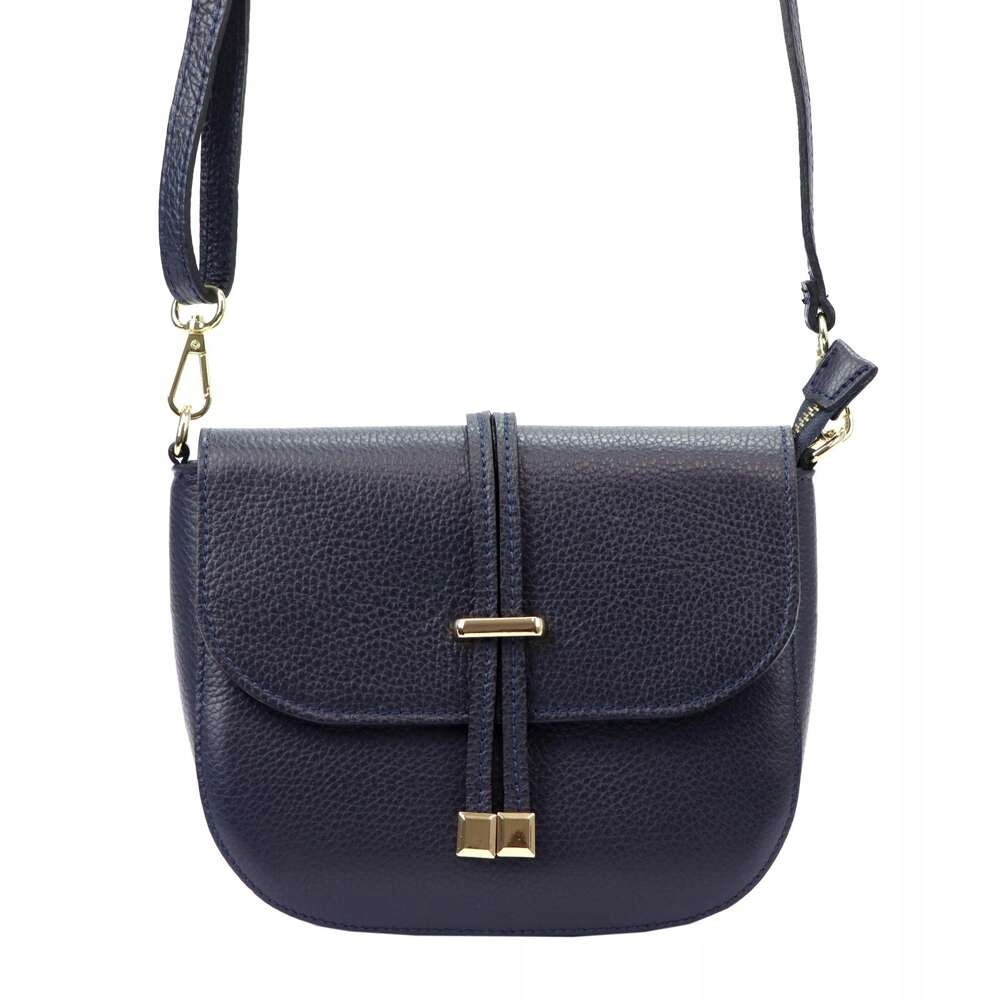 Kabelka Přes Rameno Kožená Luka Námořnická Modrá/Cognac Zlaté Kování Luka 20-028 Dollaro