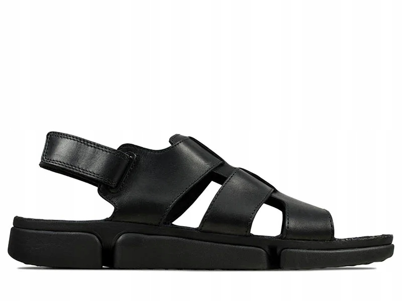 Clarks Pánské sandály Tri Cove Sky na suchý zip velikost 41,5 černé kožené