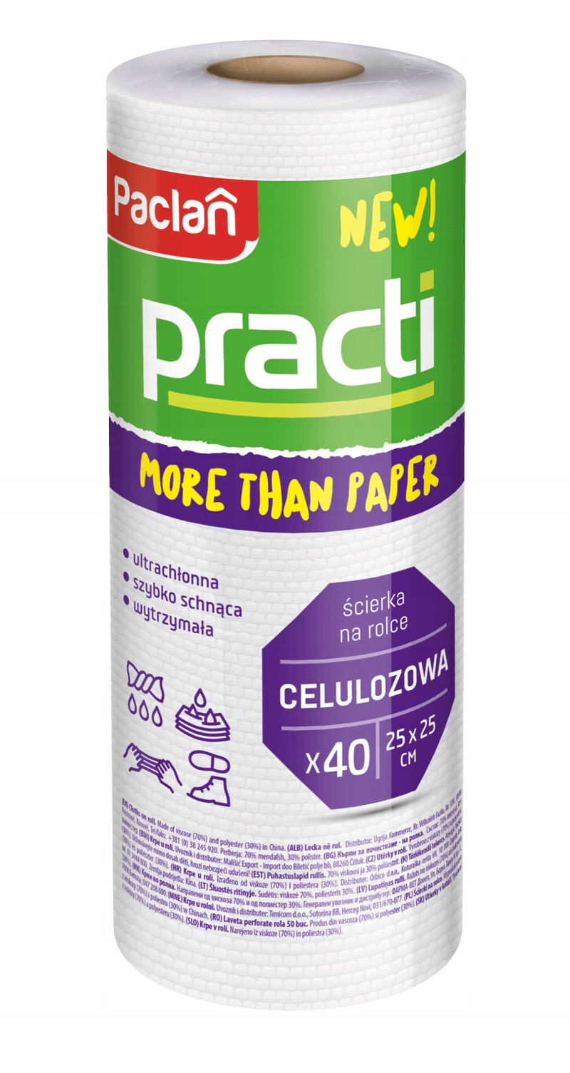 

Paclan Ścierka na rolce Celuloza Practi 25X25 A40