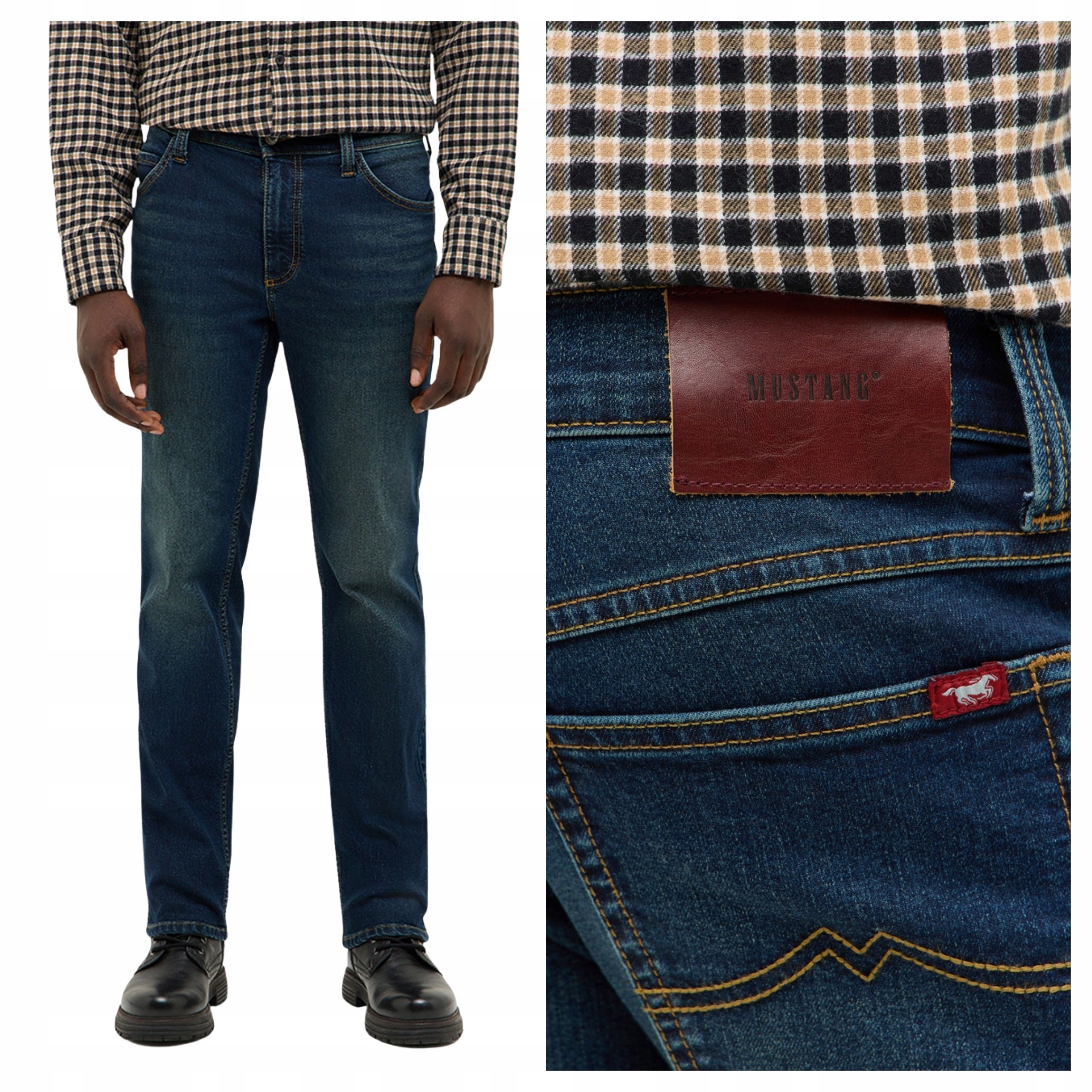 Pánské džíny Mustang Tramper Straight Modré Denim Klasické W36 L30