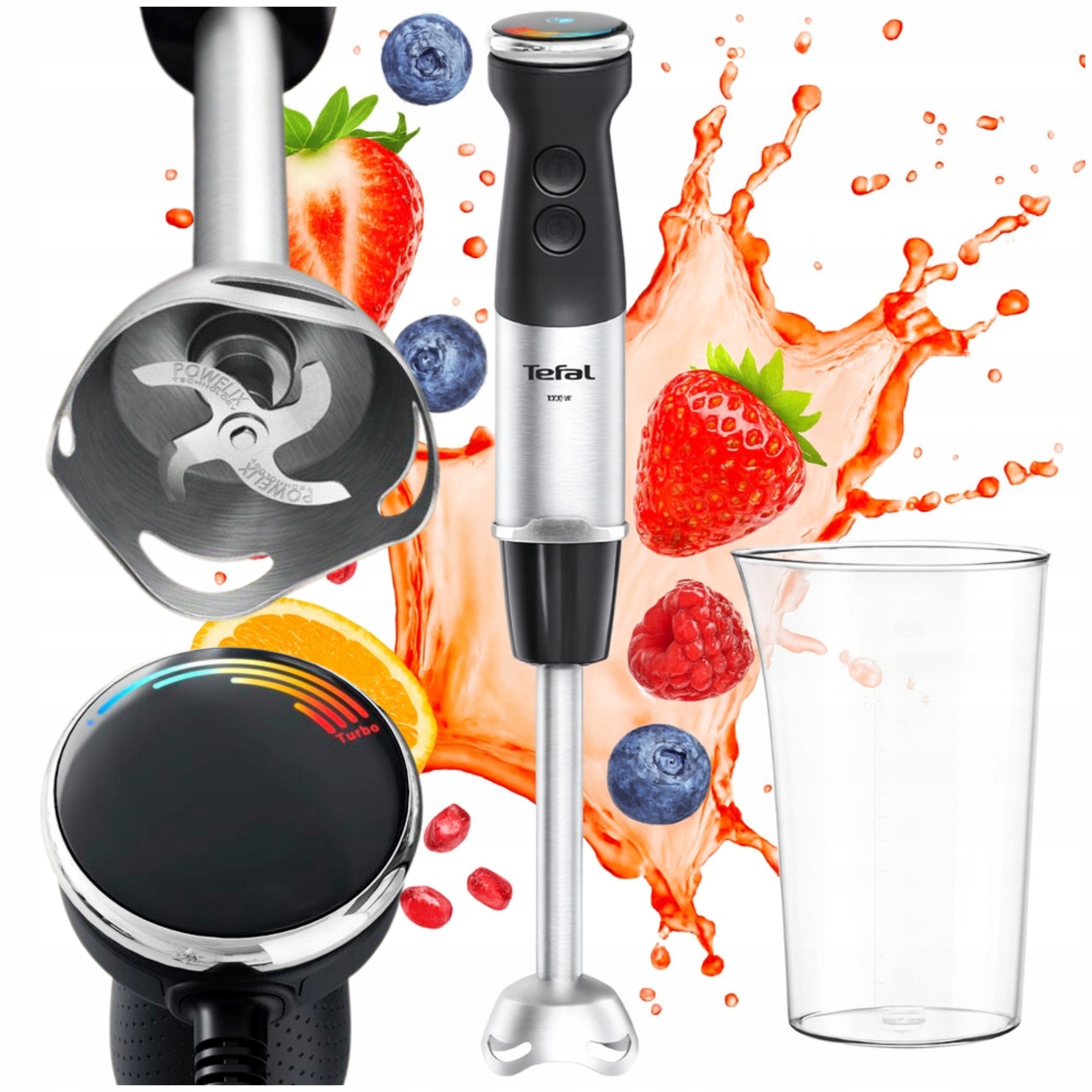 Mocny Blender Ręczny Mikser Kuchenny Tefal Quickchef+ HB6718 1000W Turbo