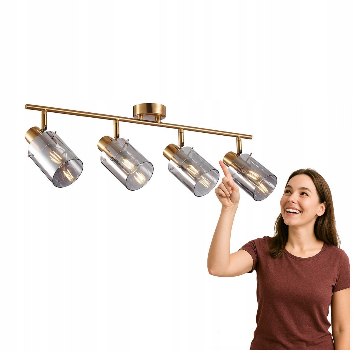 Led reflektor Sardo 4xE14 Moderná mosadz Italux