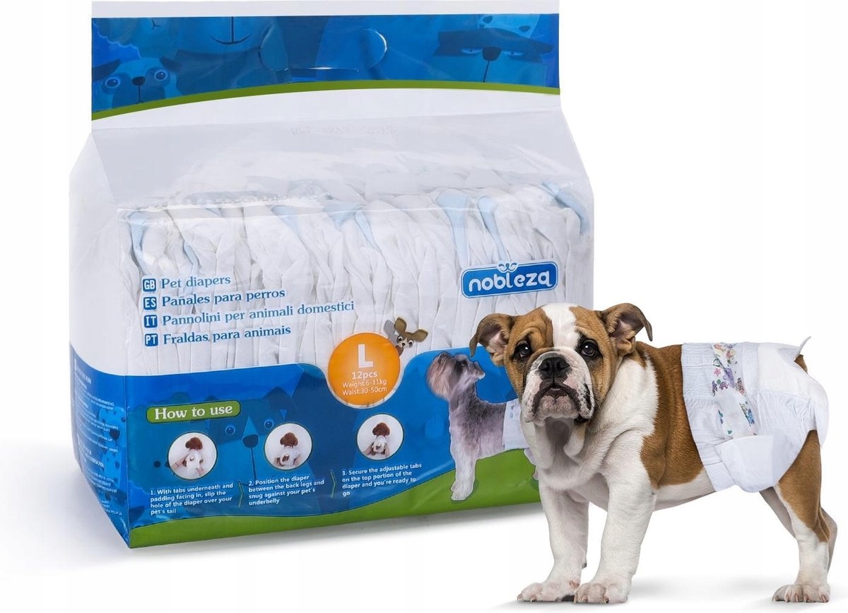 

Pieluchy Pampersy Dla Suczki Psa L 6-11 kg 12szt