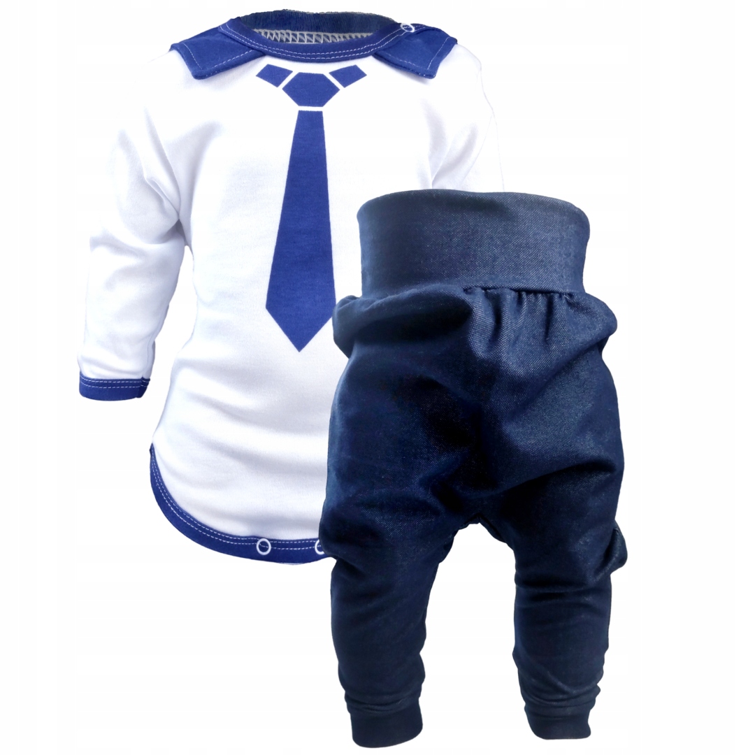 Komplet chłopca elegancki mucha spodnie 68