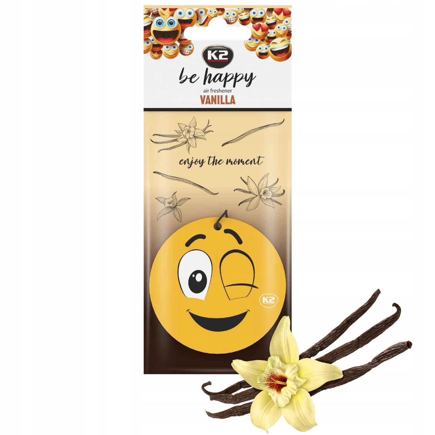 Zapach samochodowy zawieszka K2 Be Happy Vanilla
