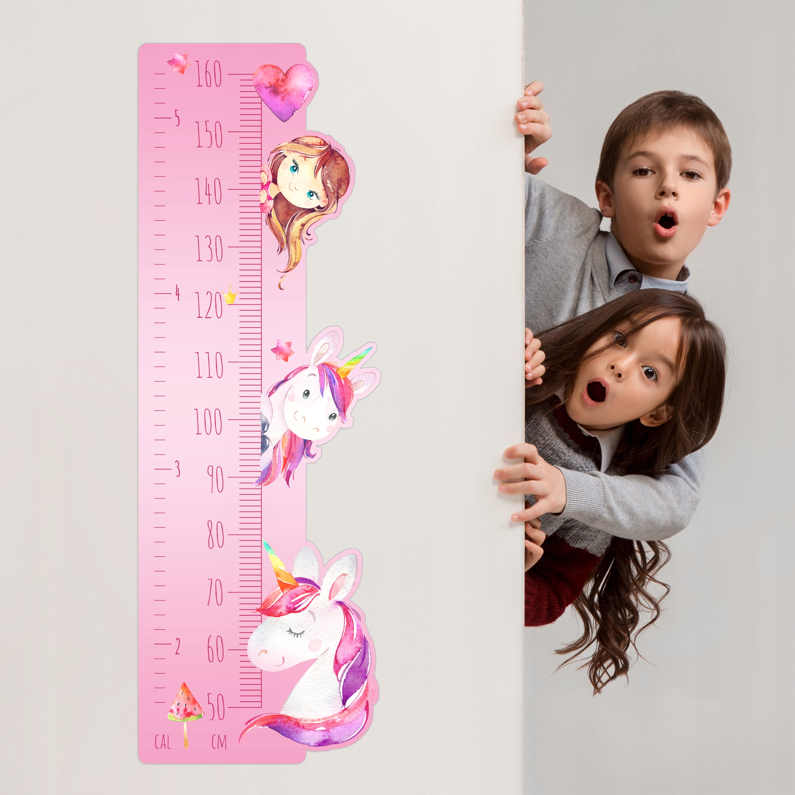 MIARKA WZROSTU naklejka na ścianę KUCYKI PONY Płeć dziewczynki