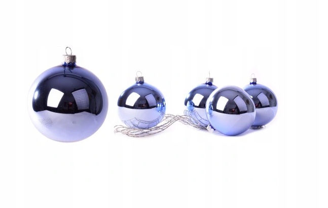 

Bombki szklane szklane 10 cm j. niebieskie lak