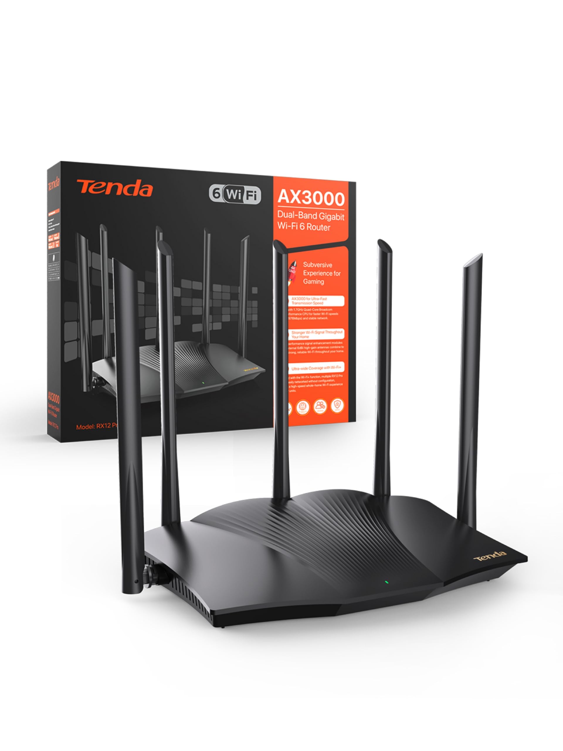 TENDA RX12 Pro Router Wi-Fi 6 AX3000 Dualband 5GHz 2402Mbps 2.4GHz 574Mbps — miniatura 2