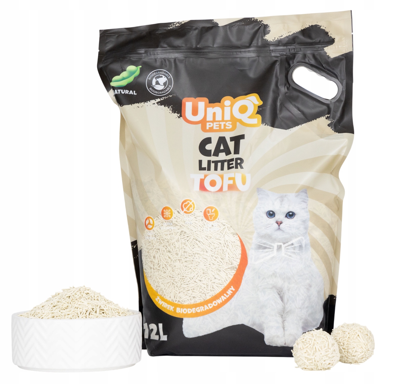 Żwirek tofu zbrylający dla kota 15kg biodegradowalny ekologiczny naturalny