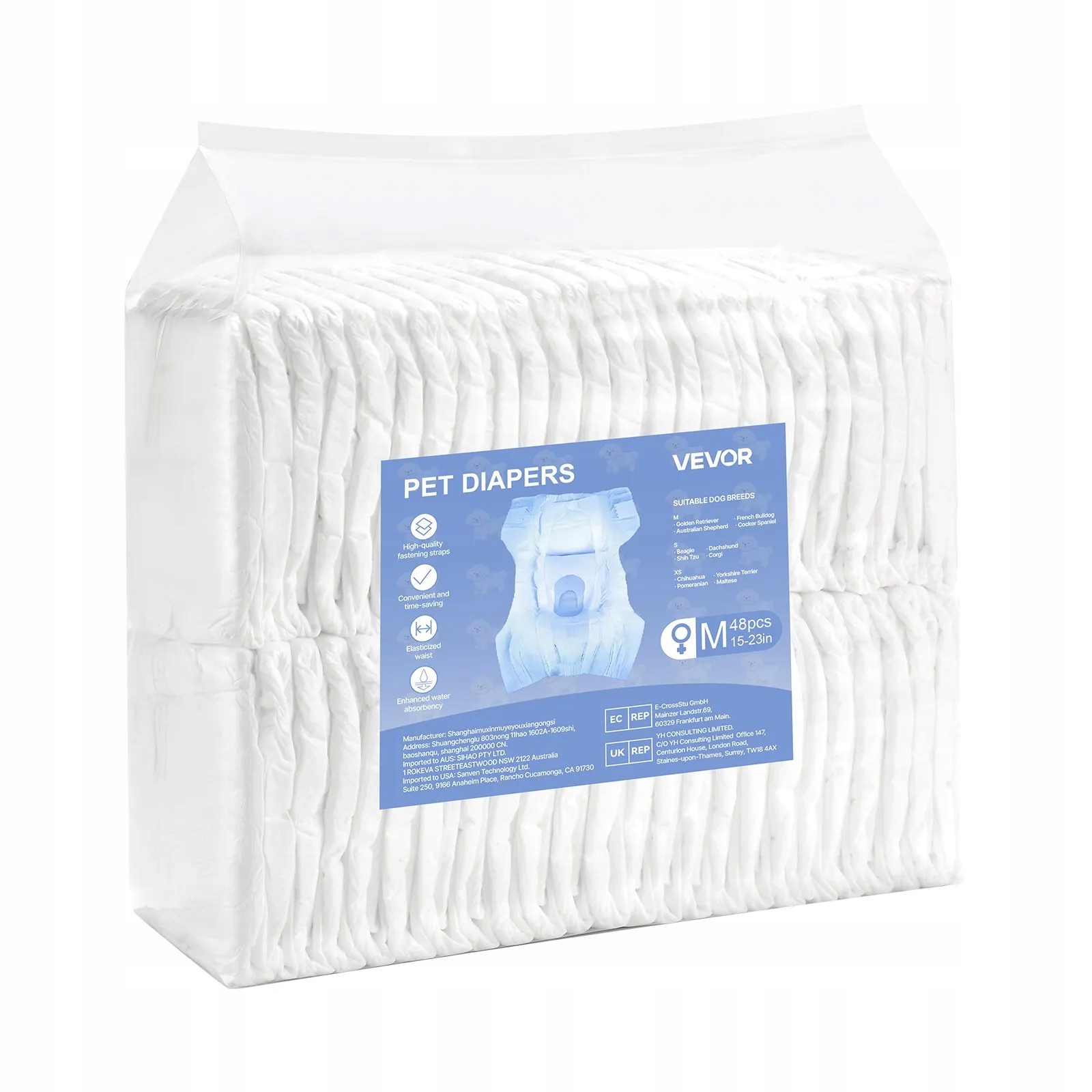Plenky pro psa feny M 144 ks absorpční na tečku trénink