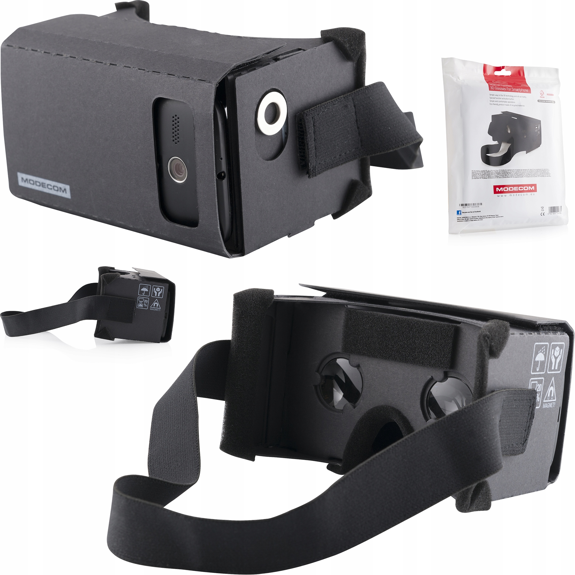 Okulary Smartfon 3D Vr Cardboard Modecom FreeHANDS-Zdjęcie-0