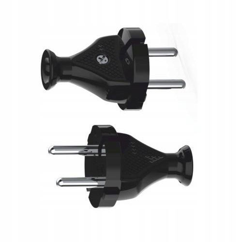 

Wtyczka prosta bez uziemienia 10A WT-2 czarna