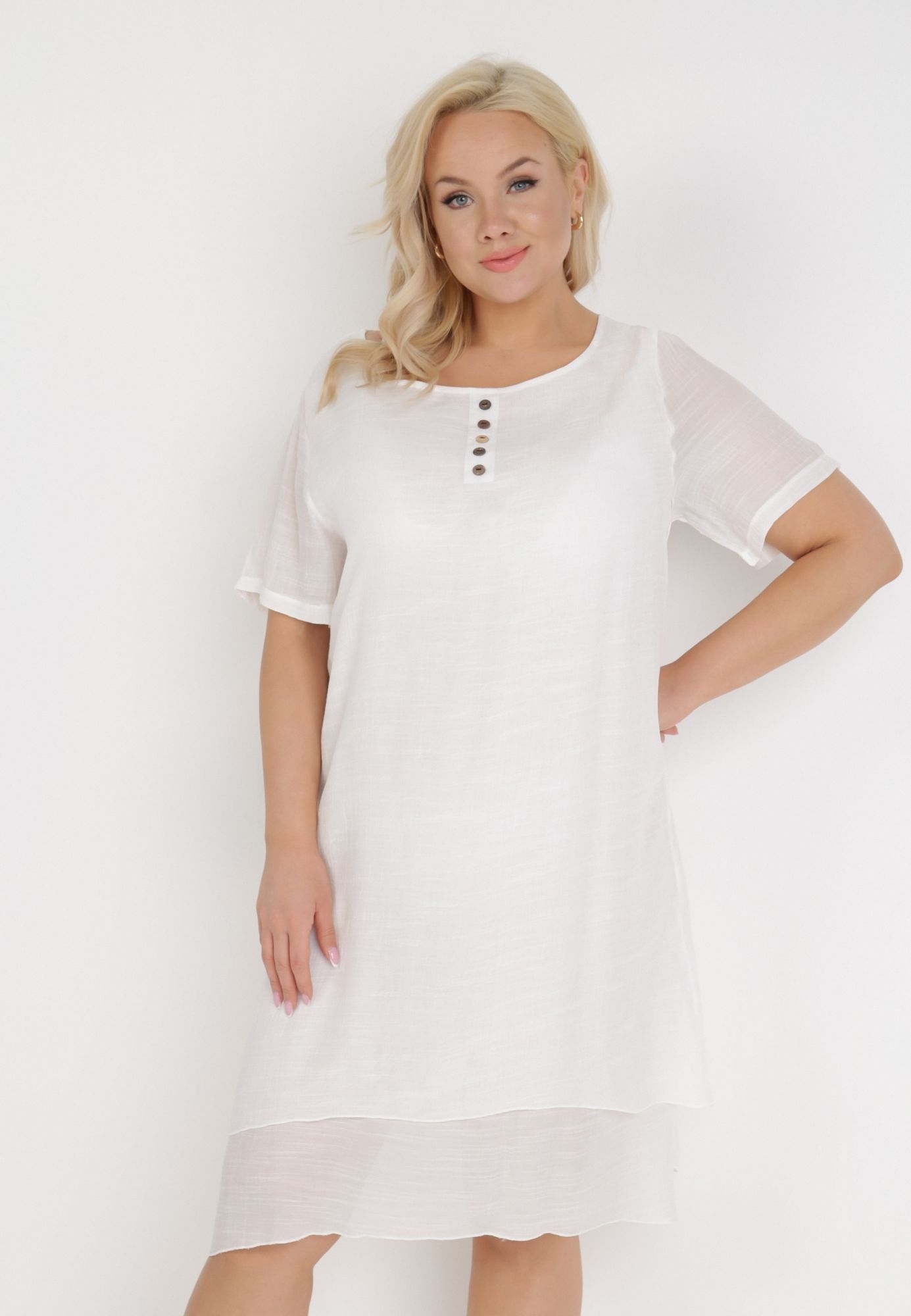 

Born2Be Biała Sukienka damska 3XL/4XL Pudełkowa