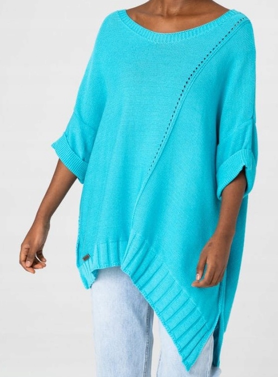 Blue shadow luźny sweter Gustti Uni 46/48 oversize bawełna niebieski lazur