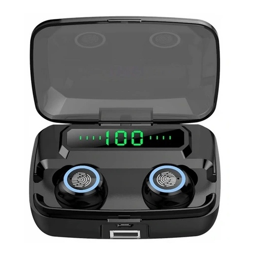 Tws M11 vezeték nélküli fejhallgató, fekete powerbank