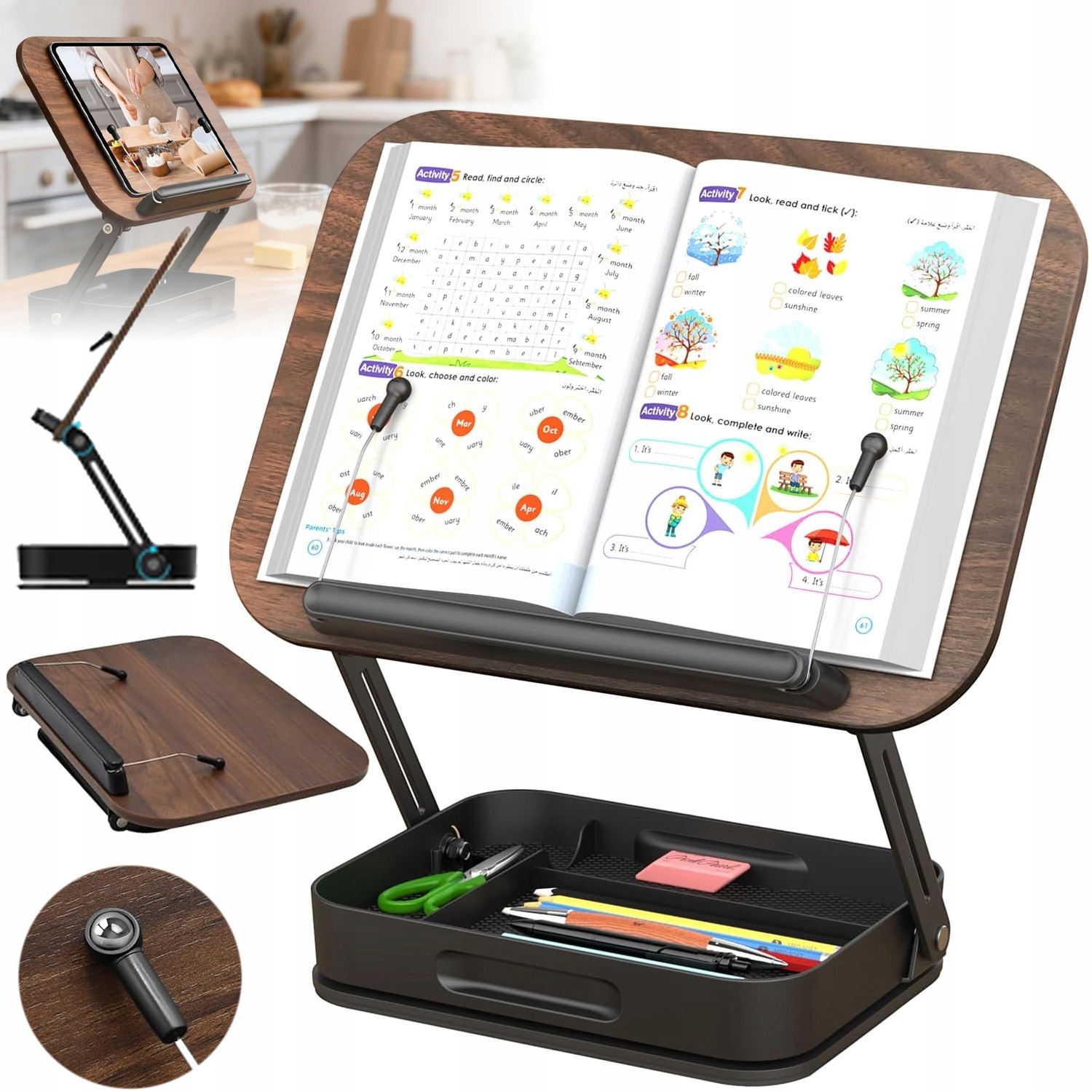 Podstavec Pod Knihu Stojan Podpěra Na Tablet Pro Čtení Multifunkční