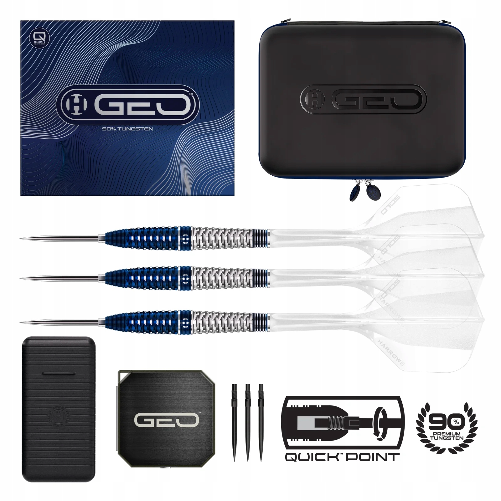 Lotki Rzutki Dart Harrows Geo Torpedo Quick Point 90% Wolfram 24g