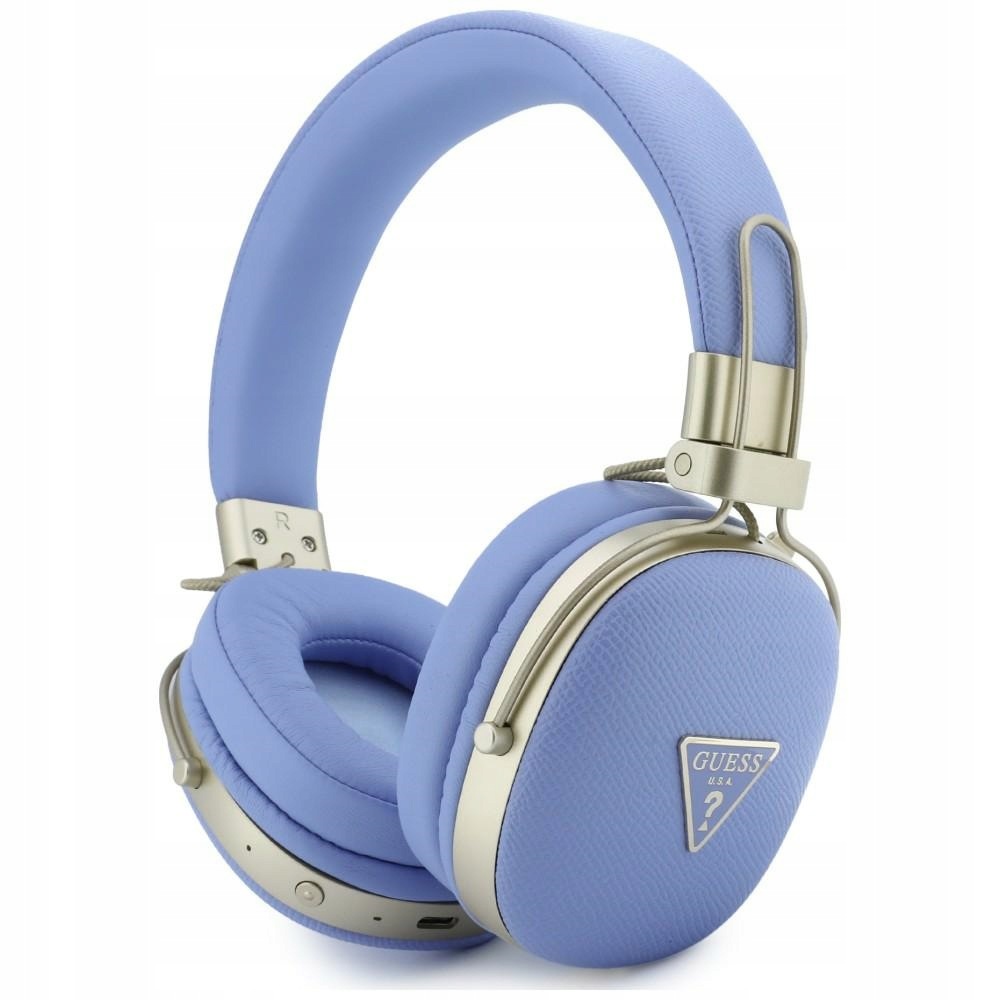 Sluchátka do uší Guess Grained Triangle Gold Logo Bluetooth Enc modrá
