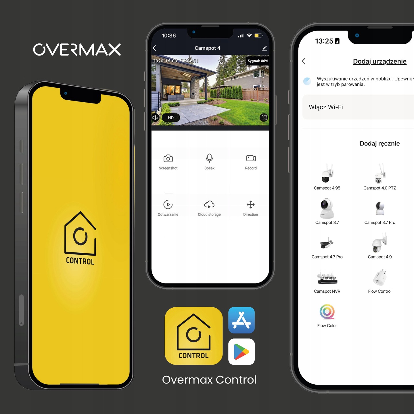 KAMERA DOMOWA OBROTOWA HD 355° KAMERKA IP 1080p 4DIODY MIKROFON GŁOŚNIK Marka Overmax