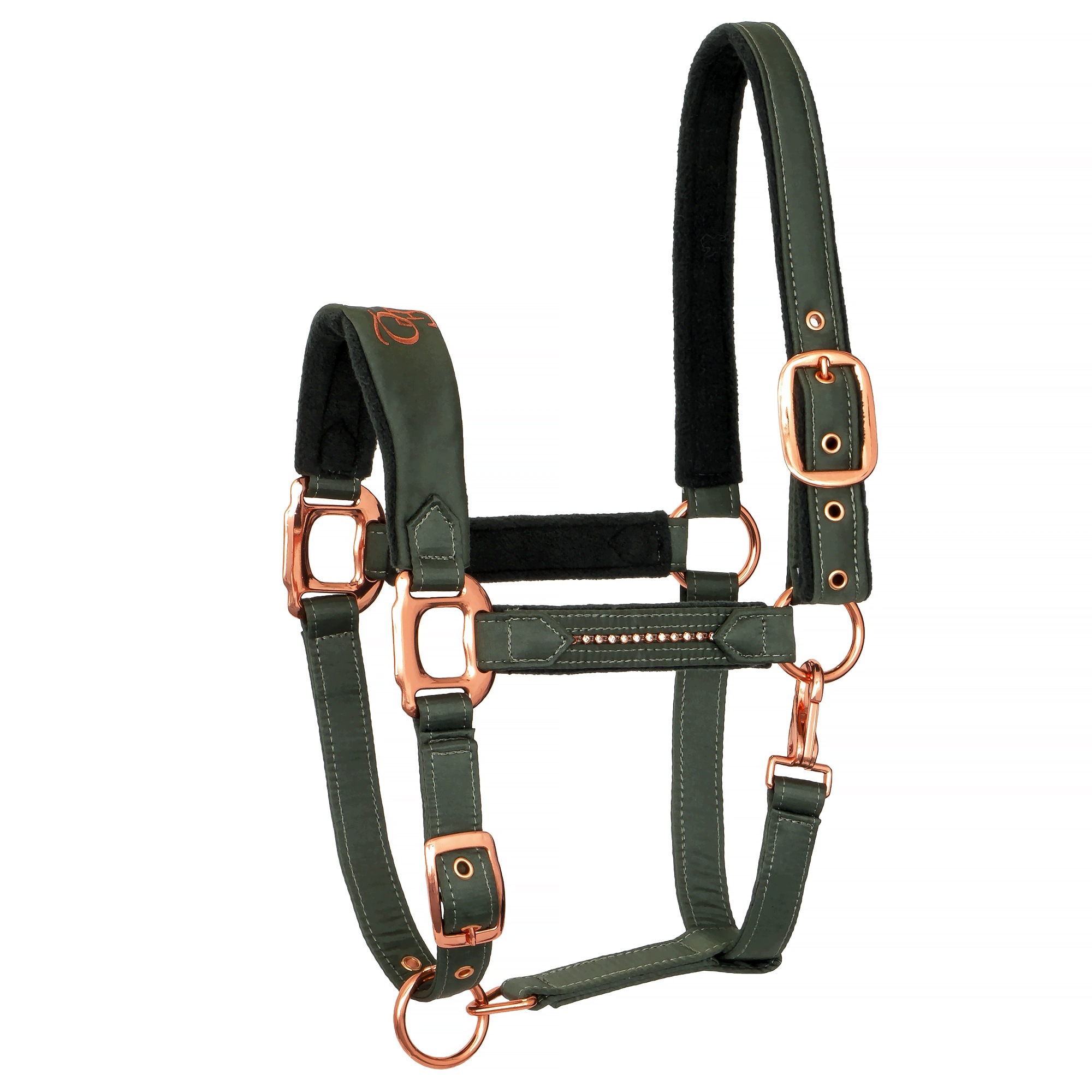 Kantar dla konia Equestrian Queen Athens 26AW podszyty polarem zielony Cob