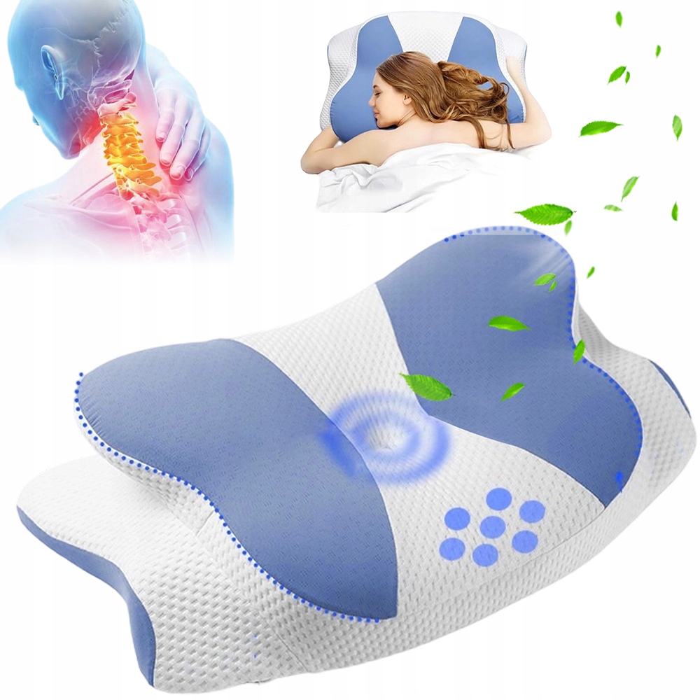 Poduszka Ortopedyczna Memory Foam 2 Wysokości Oddychająca Tkanina 62X40 CM