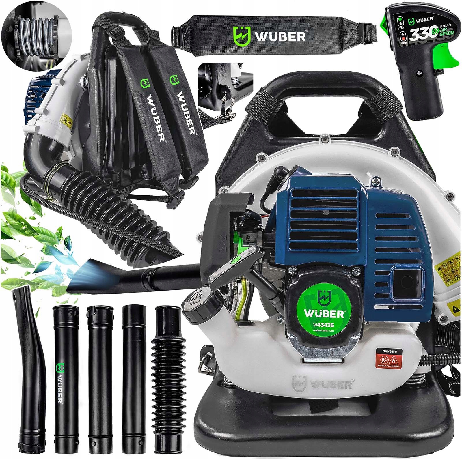 Benzínová Foukač 330 km/h Na Listí Trávy Zahradní Výkonná 720 m3/h