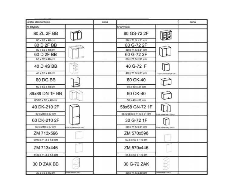 Szafka kuchenna słupek lefkas 40dk-210 2f Kod producenta LEN-SL-40DK2102F