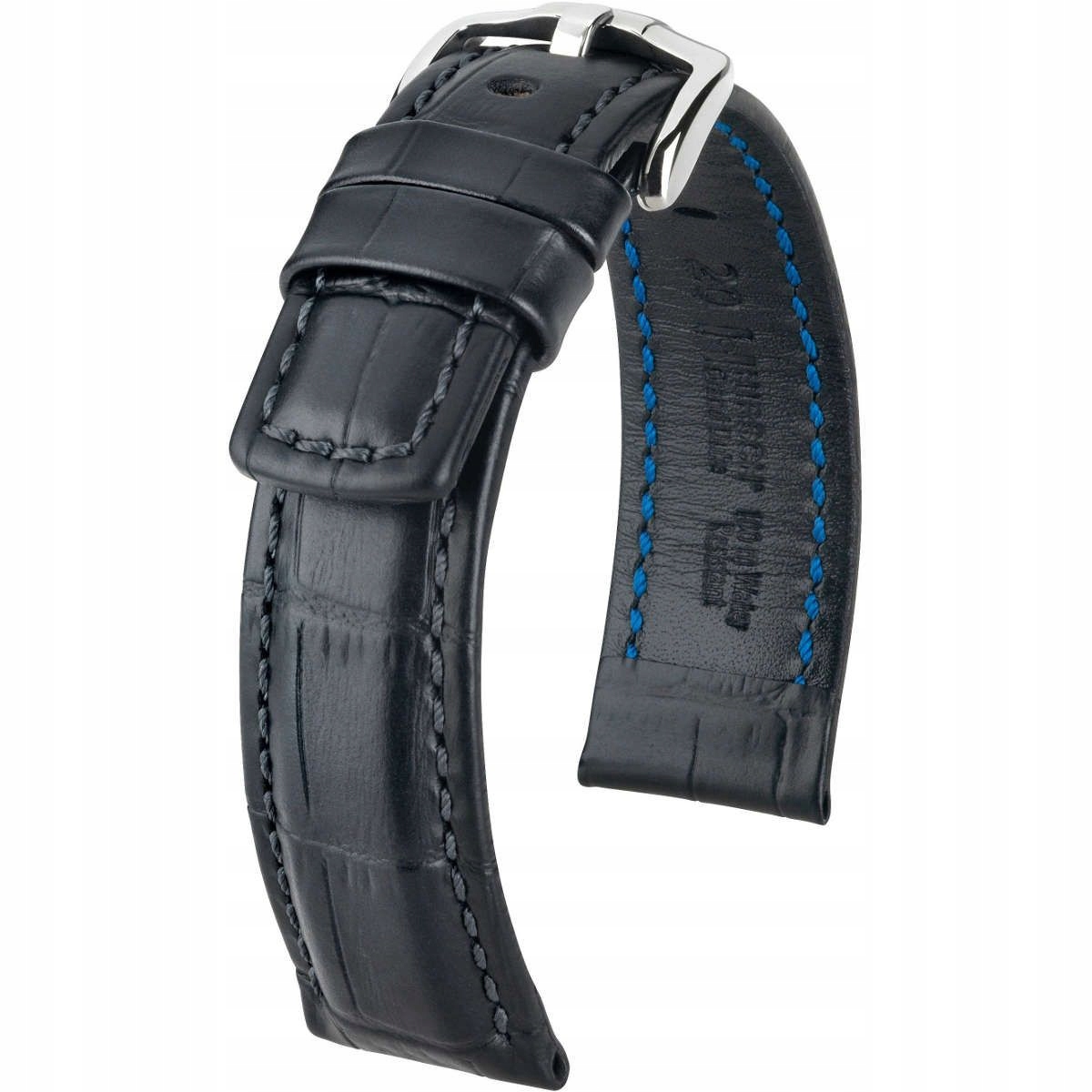 Černý kožený opasek 22 mm Hirsch Grand Duke
