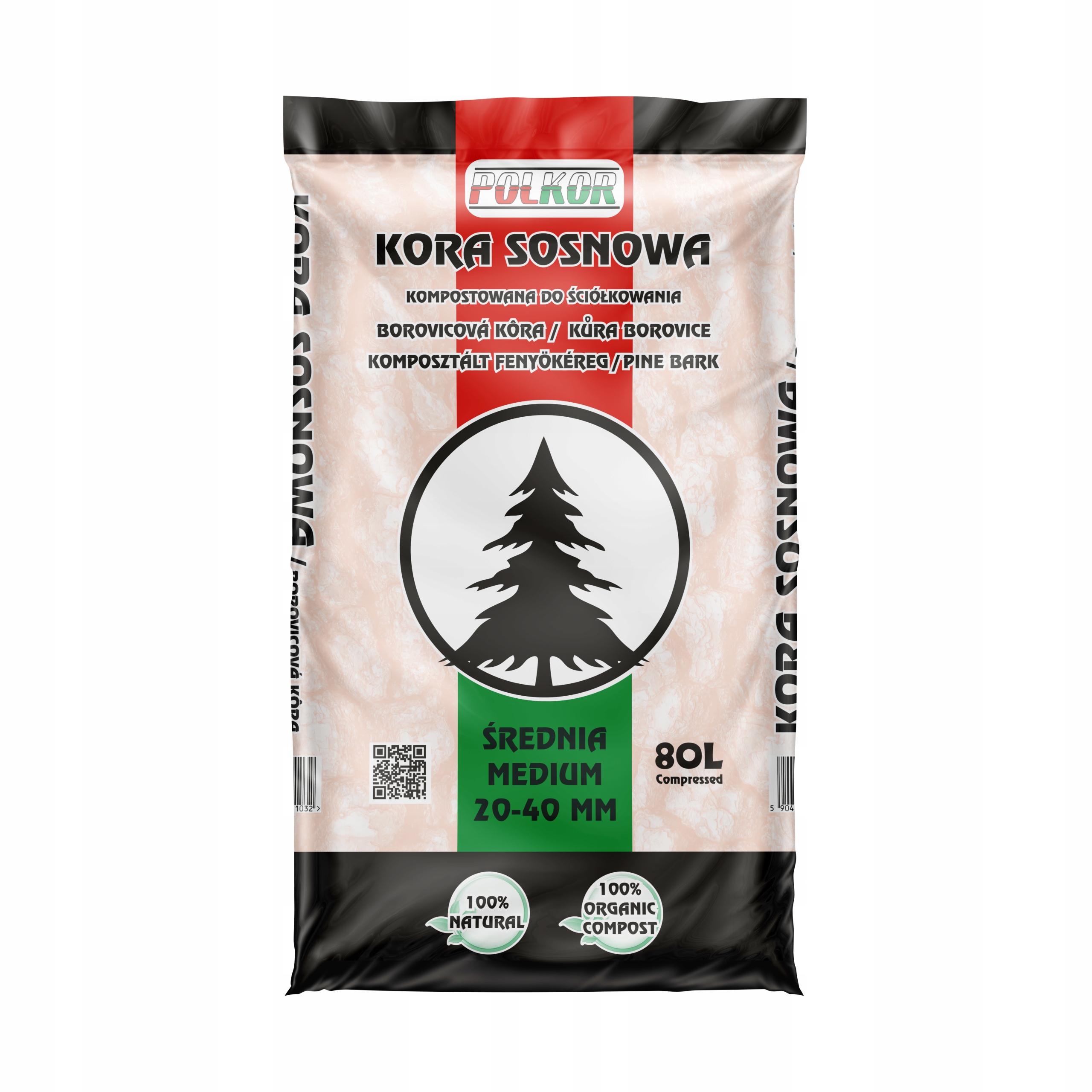 PALETA KORA SOSNOWA ŚREDNIA 20-40 mm 80L