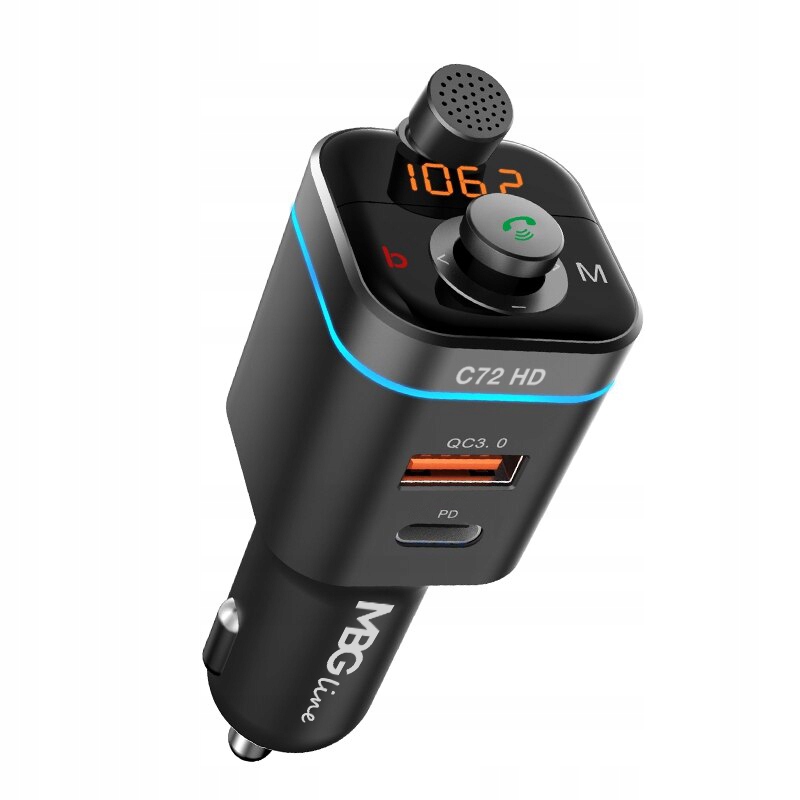 Transmiter FM Bluetooth 5.0 ładowarka QC 4.0 PD20W Marka Inna