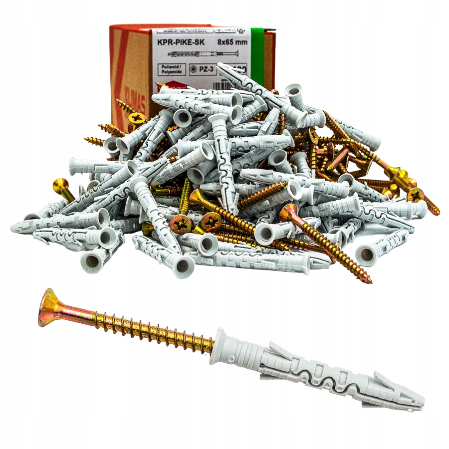 

Kołki Rozporowe Ramowe 8x65 Dyble Z Wkrętem 100szt