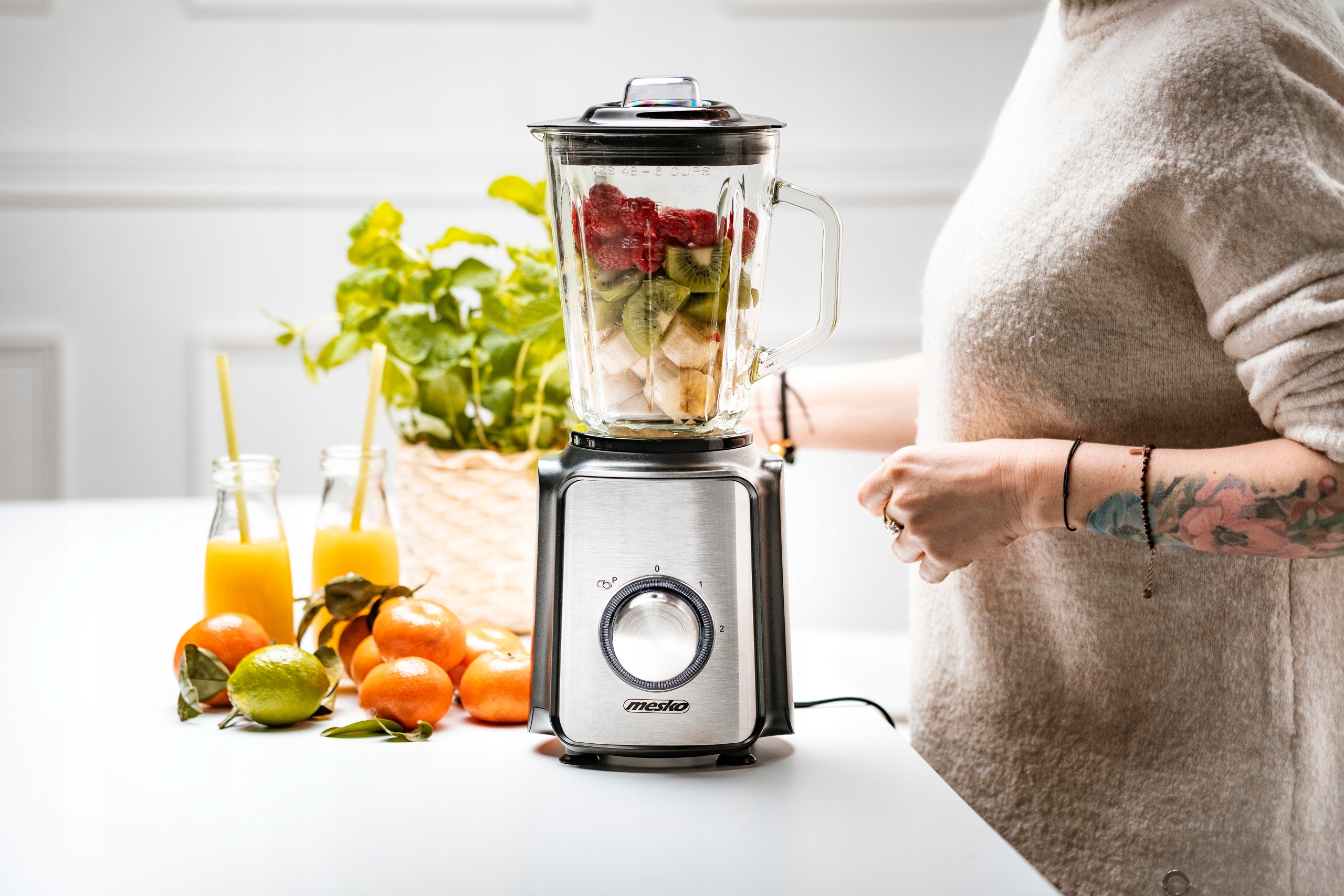 Blender Kielichowy MS 4080 1200W Szklany Dzbanek 1,5L Kruszenie Lodu