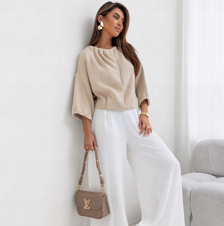 COCOMORE Sweter Bomberka Bolerko Narzutka Beżowy Rozmiar uniwersalny