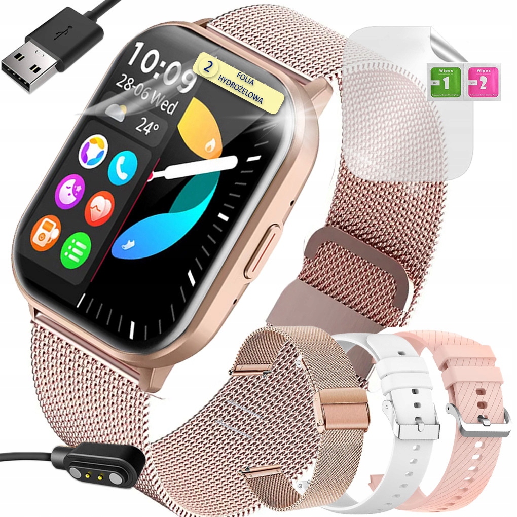 Dámské Hodinky Chytré Hodinky Telefonní hovory Pl menu 3 Pásky Pink