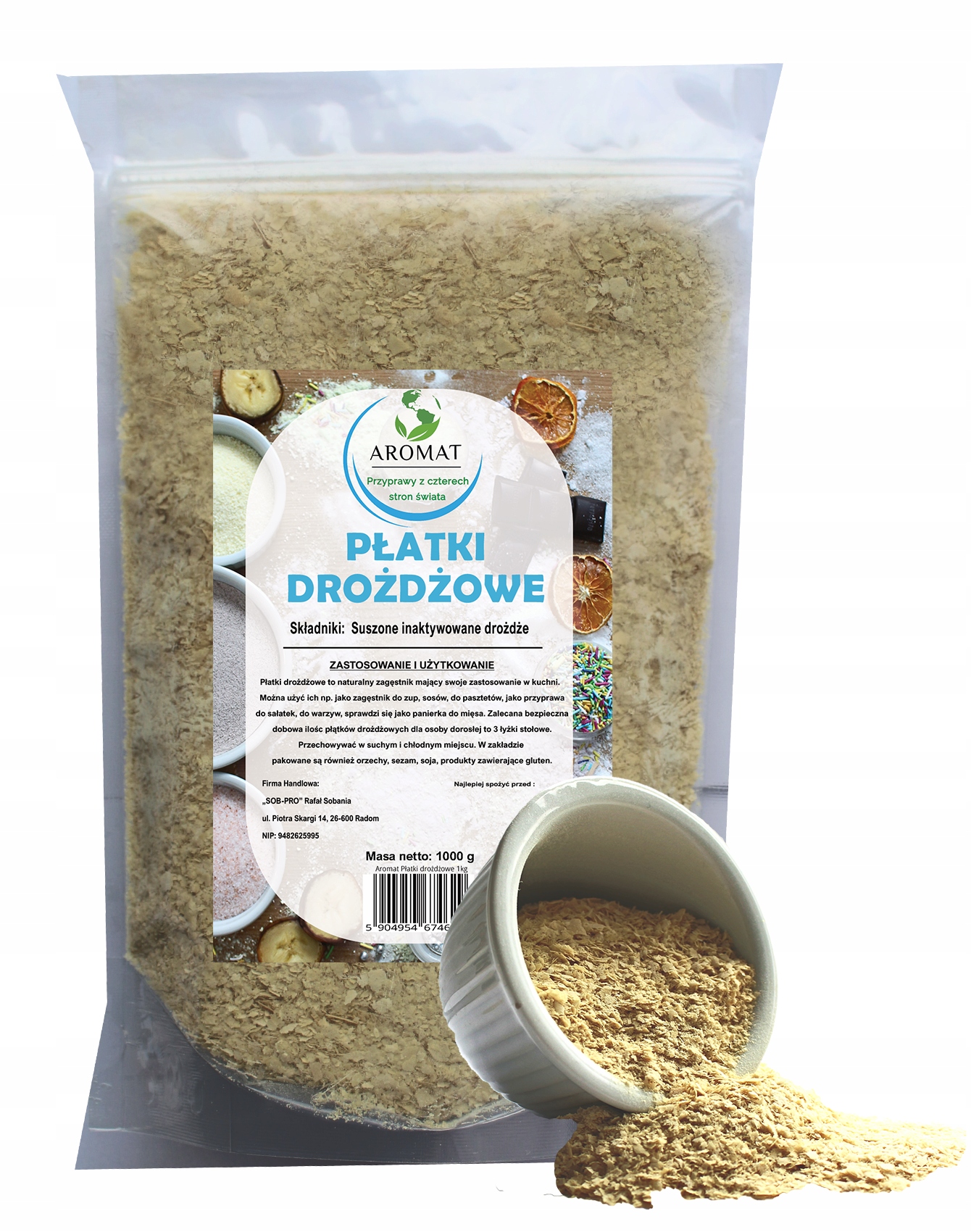 Levně Přírodní kvasnicové vločky 1000 g Aromat 1 kg