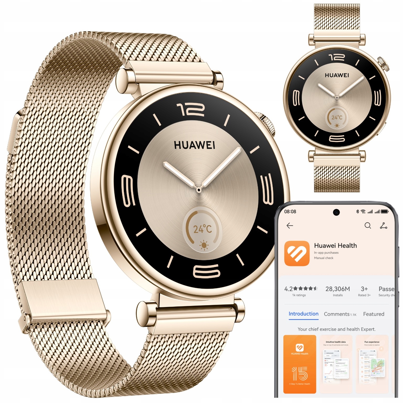 Smartwatch Huawei Watch GT4 Elegant 41mm Gps złoty