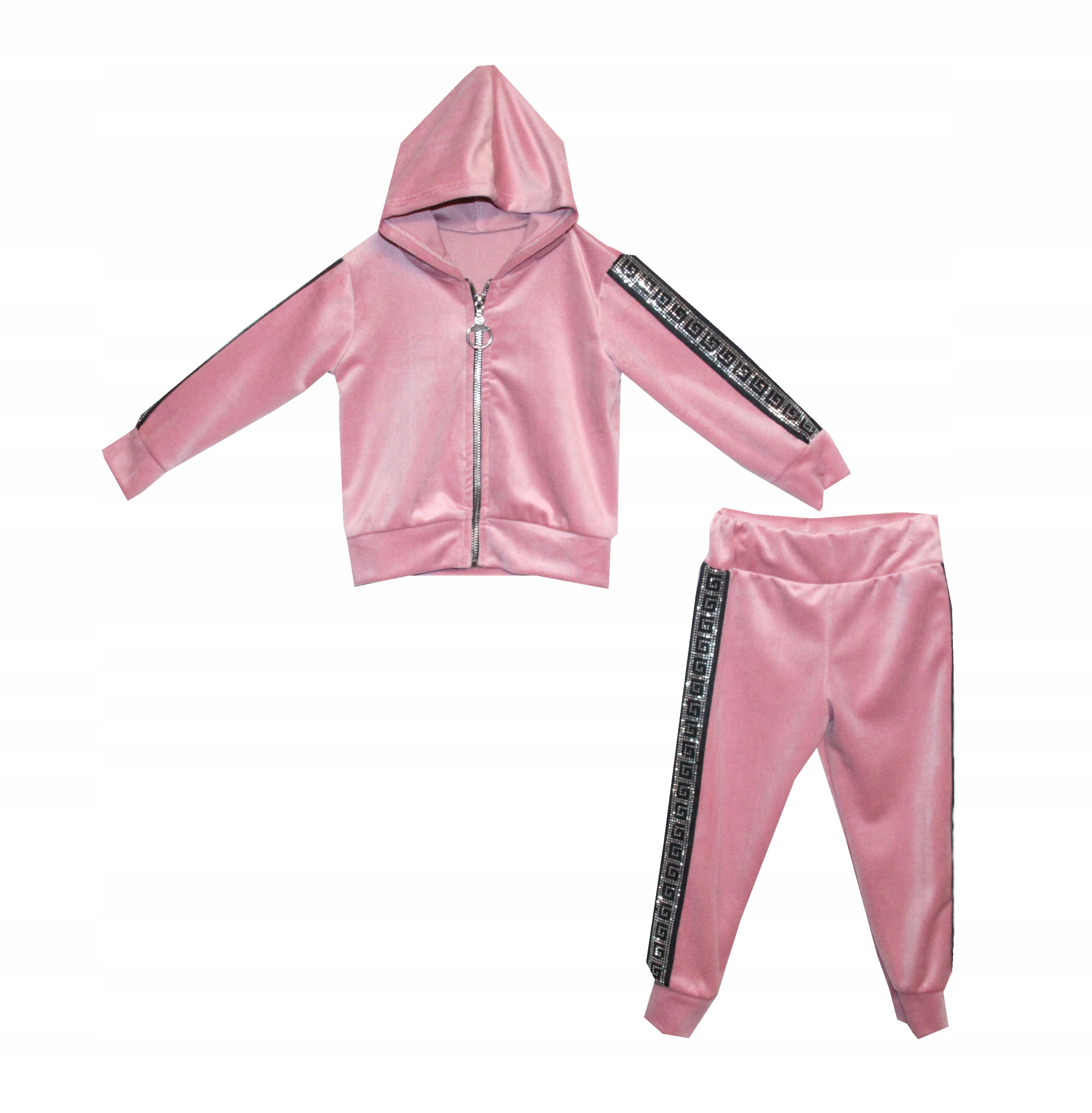 Dres dziewczęcy welurowy różowy Moda Włoska 86/92