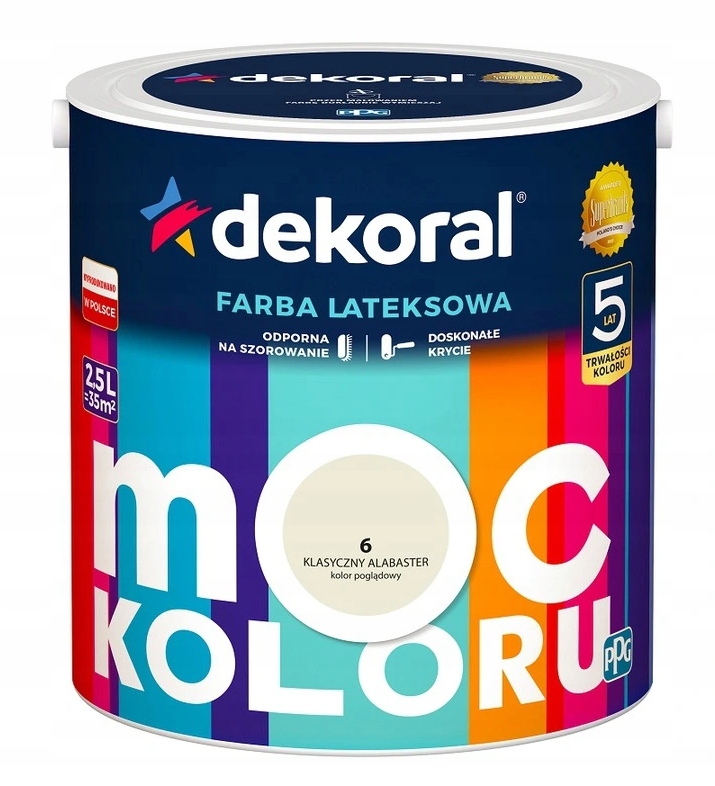 

Dekoral Farba Moc Koloru 2,5l Klasyczny Alabaster