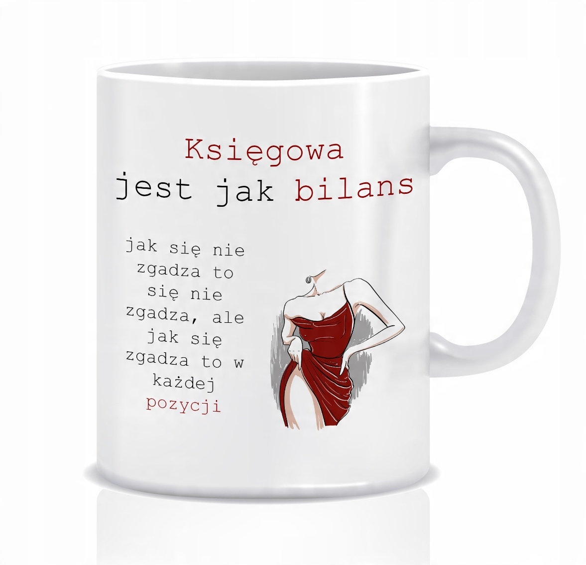 

Kubek z grafiką dla księgowej (bilans)