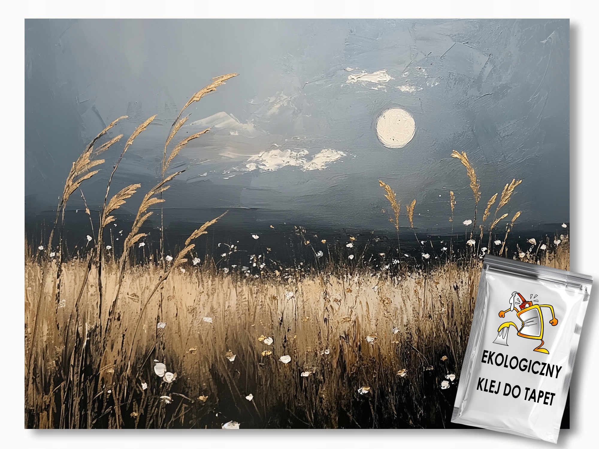 Fototapeta Flizelina Abstrakce Noc Měsíc Pole Obiloviny Klasy 254x184 130g