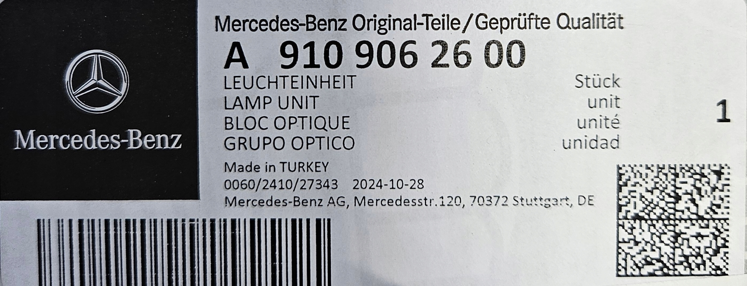 противотуманная ГАЛОГЕН правый MERCEDES SPRINTER 907 910