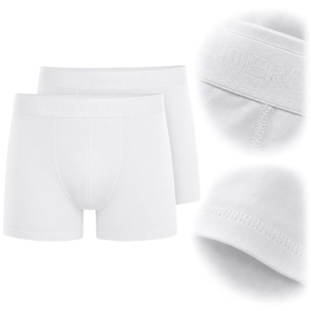 Pánské boxerky delší nohavice 2-balení Henderson Move 42962 bílé 2XL Anrr