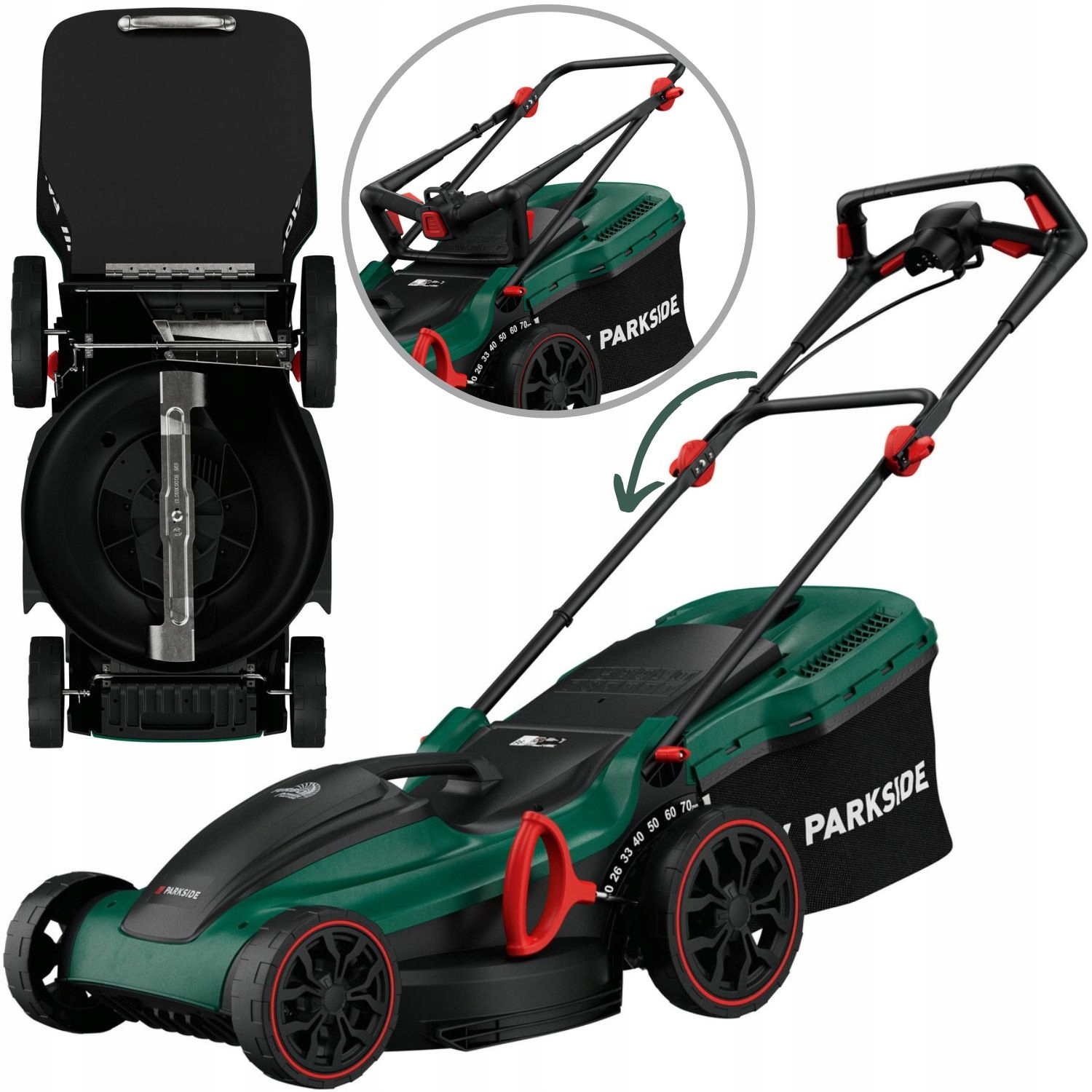 Elektrická Kosačka Na Trávu S Reguláciou Parkside Prm A2 1800W Kôš 55 L