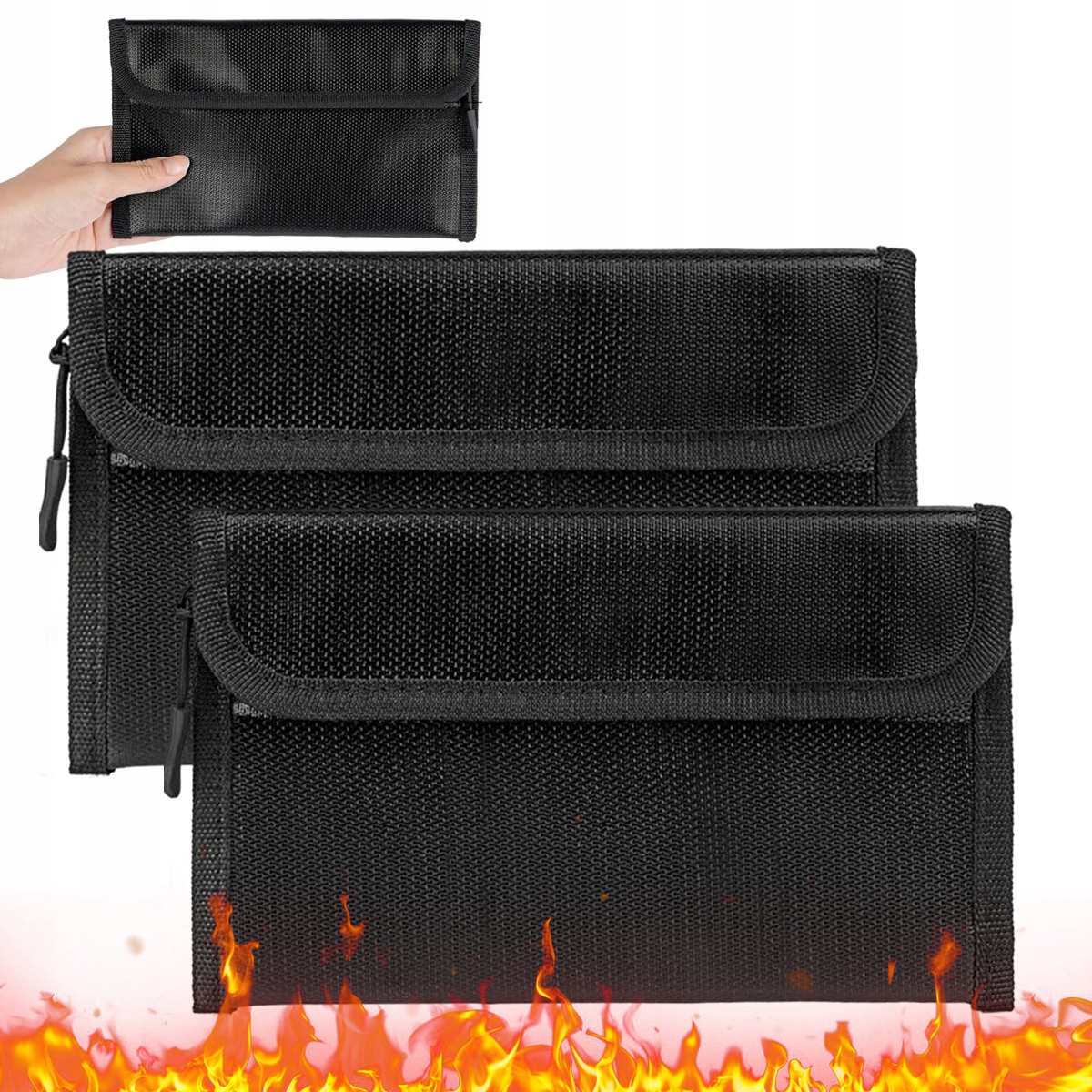 2SZT TORBA OGNIOODPORNA WODOODPORNA NA DOKUMENTY PLIKI PIENIĄDZE ETUI
