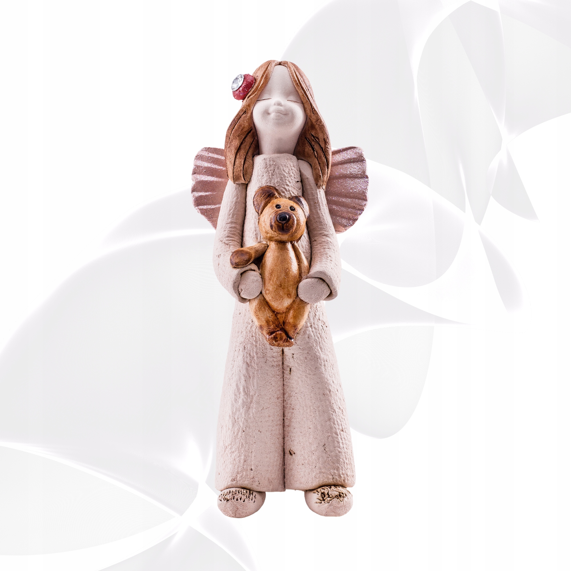 ANIOŁ ANIOŁEK STRÓŻ CERAMICZNY PREZENT NA ŚWIĘTA URODZINY MIKOŁAJ Materiał dominujący ceramika