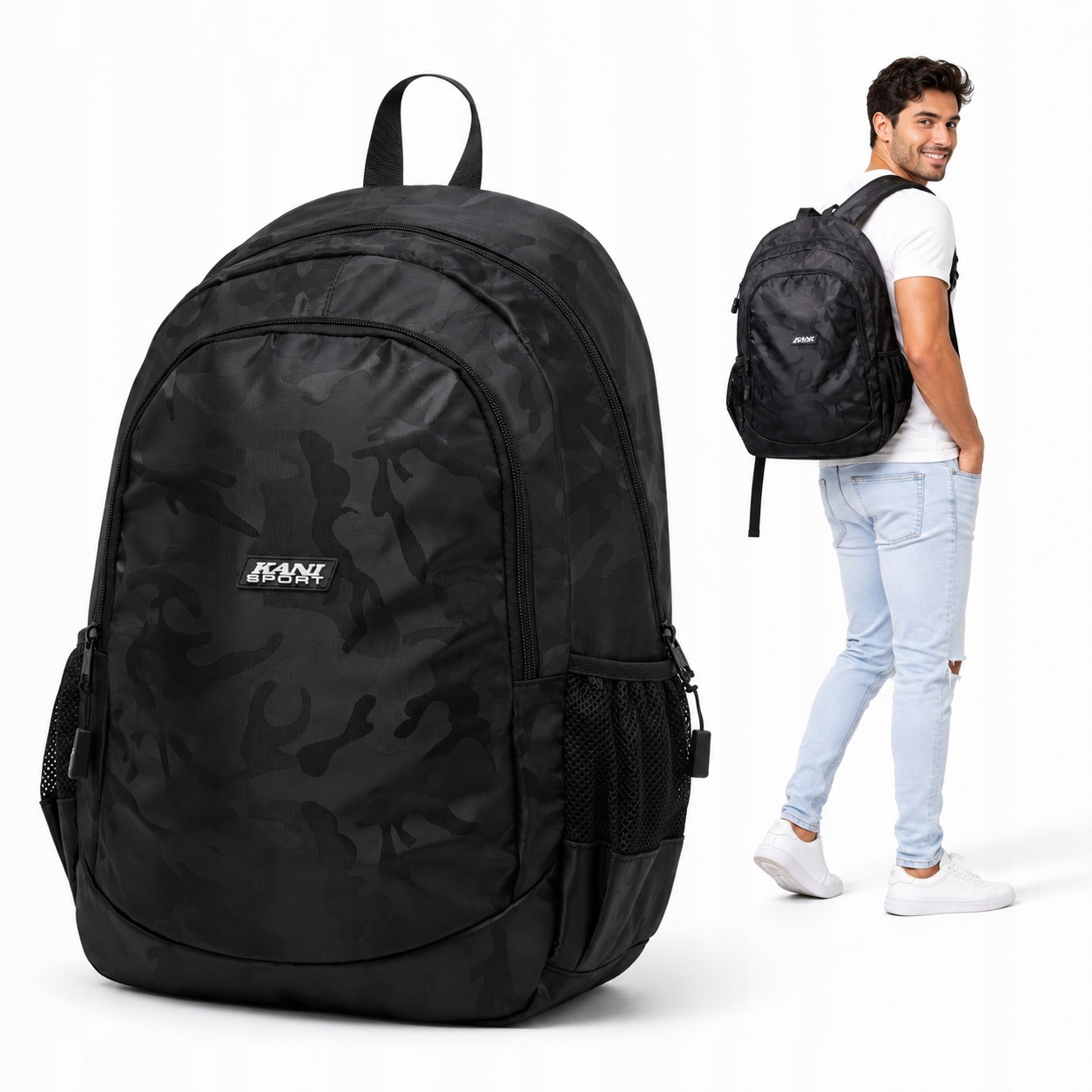 Školní batoh Karl Kani Sport Patch Camo černý KA244-015-1 pánský dámský